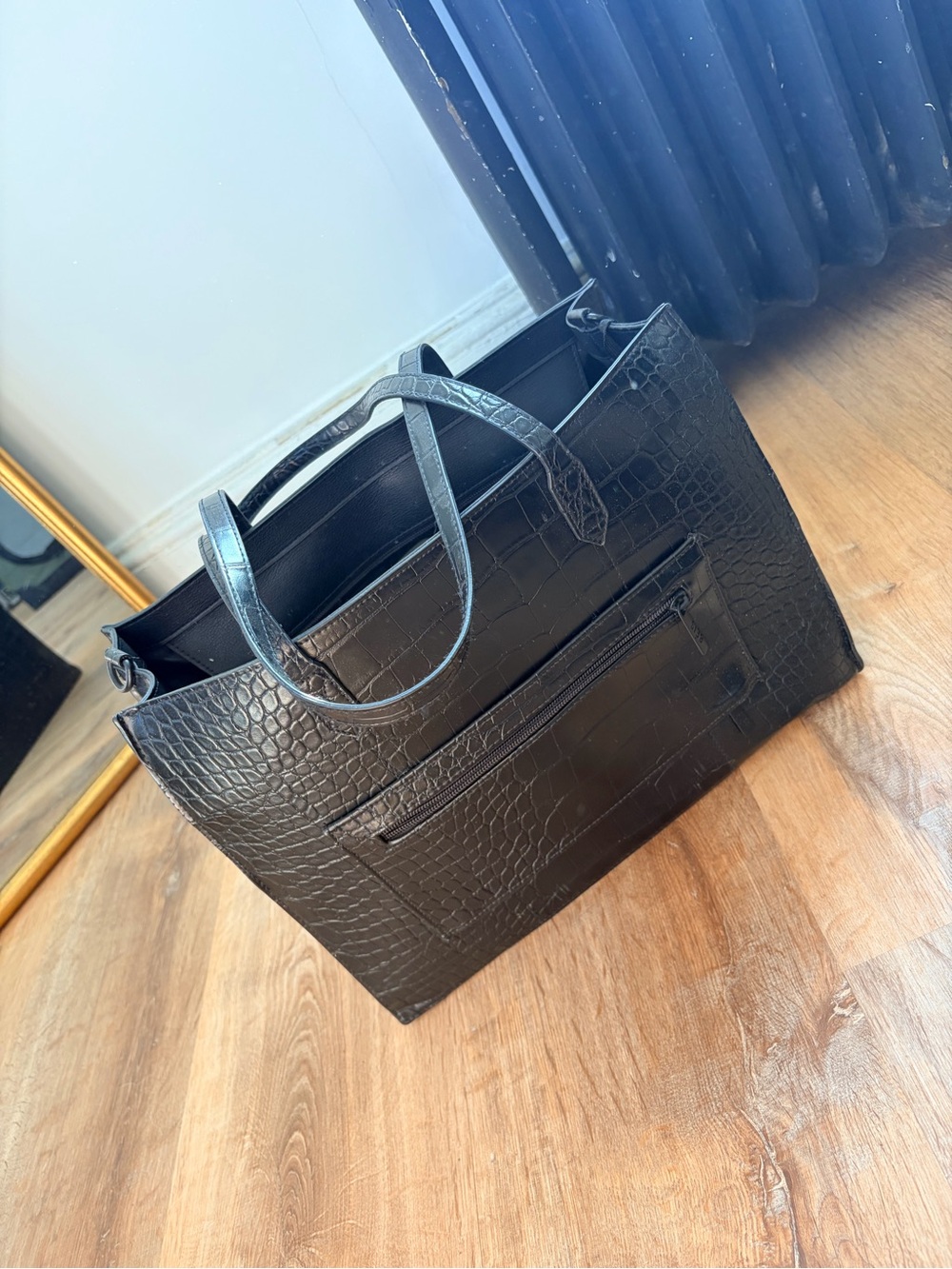 BEIS Black Crocodile Work Tote - Picture 5 of 5